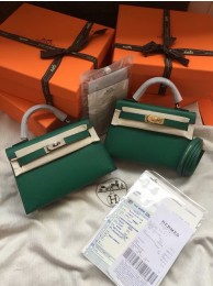 Hermes Kelly 19cm Shoulder Bags Epsom Leather KL19 green JH01172ys25