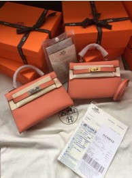 Hermes Kelly 19cm Shoulder Bags Epsom Leather KL19 pink JH01177pb81