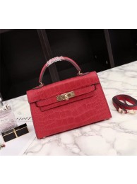 Hermes Kelly 19cm Tote Bag crocodile Leather KL19 red JH01476nr44