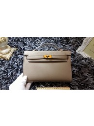 Hermes Kelly 22cm mini tote bag calf leather K011 light gray JH01689fh25