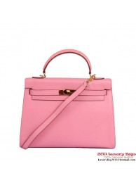 Hermes Kelly 32cm Top Handle Bag Pink Togo Leather Gold JH01358Vj56
