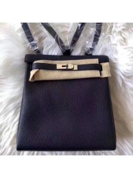 Hermes Kelly Ado Backpack H2398 Black JH01350fK95