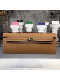 Hermes Kelly Clutch Epsom calfskin H0588 brown JH01491aT18