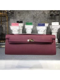 Hermes Kelly Clutch Epsom calfskin H0588 fuchsia JH01495tk46