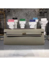 Hermes Kelly Clutch Epsom calfskin H0588 grey JH01496jI43