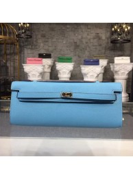 Hermes Kelly Clutch Epsom calfskin H0588 sky blue JH01492Iw51