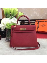Hermes Kelly KY32 Tote Bag togo original Leather red Gold hardware JH01642eT55