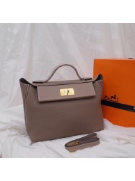 Hermes Kelly togo Leather Tote Bag H2424 grey JH01261mT16