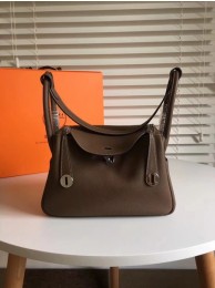 Hermes Lindy togo Original Leather Shoulder Bag 5086 dark grey JH01604cm95