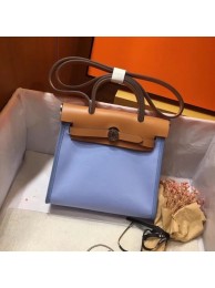 Hermes mini Herbag Original Canvas Leather & Calfskin 45987 blue&brown JH01180SB35