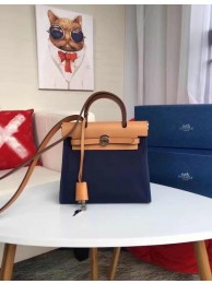 Hermes mini Herbag Original Canvas Leather & Calfskin 45987 Royal&brown JH01184lH78