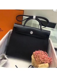 Hermes mini Herbag Original Canvas Leather & Calfskin 45988 Black JH01158Zg66