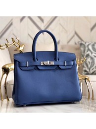 Hermes original Epsom Leather HB35O blue&silver Metal JH01243DY28
