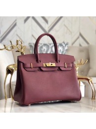 Hermes original Epsom Leather HB35O Burgundy&gold Metal JH01246SL88