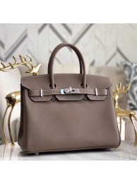 Hermes original Epsom Leather HB35O grey&silver Metal JH01247fo19