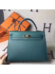 Hermes original epsom leather kelly Tote Bag KL2832 green JH01548OV44
