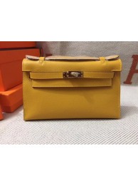 Hermes original epsom leather kelly Tote Bag KL2833 yellow JH01479Qu69
