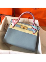 Hermes original Togo leather kelly bag KL320 light blue JH01389wk65