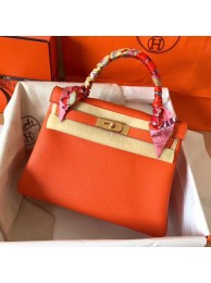 Hermes original Togo leather kelly bag KL320 orange JH01397lU52