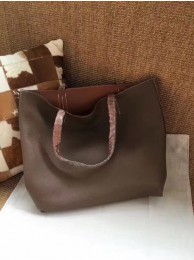 Hermes Shopping Bag Totes Clemence H036 Orange&dark grey JH01432NR41