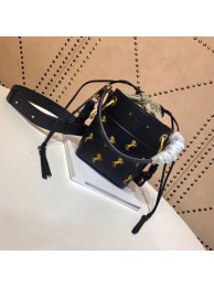 High Imitation CHLOE Mini Roy leather bucket bag 3E128C black JH08891vF44