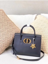 High Quality DIOR MEDIUM ST HONORE TOTE Grained Calfskin M9321UMBA dark blue JH06844bo33