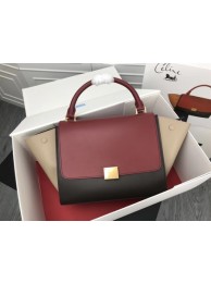 High Quality Fake Celine Trapeze Bag Original Leather 3342 Red black cream JH06160WC64