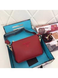High Quality Fake Prada leather shoulder bag 66136 red JH05291nD19