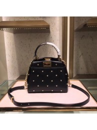 High Quality Fendi PEEKABOO XS black leather mini-bag 8BN309A JH08614bo33