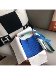 High Quality Hermes Evelyne original togo leather mini Shoulder Bag H15698 blue JH01430WY31