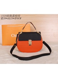 High Quality Imitation 2015 Chloe new models original litchi grain 1123 black&orange JH08982Cw85