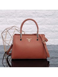 High Quality Imitation Prada Calfskin Leather Tote Bag 0902 brown JH05655YP94