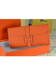 High Quality Replica 2015 hermes jige elan long clutch bag epsom leather orange 509058 JH01882tp21