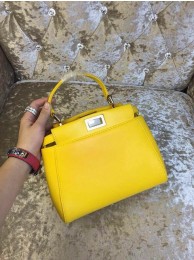 Hot 2015 Fendi mini peekaboo bag calfskin leather 30320 yellow JH08788Ho45