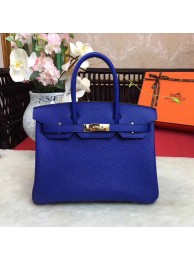 Hot Hermes Birkin Tote Bag Original Leather BK35 blue JH01408vL89