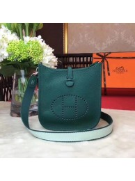 Imitation AAAAA Hermes Evelyne original togo leather mini Shoulder Bag H1187 green JH01564Af81