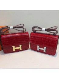 Imitation Best Hermes Constance Bag Croco Leather H6811 red JH01650CD19