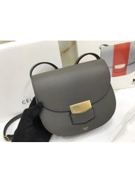 Imitation Celine Compact Trotteur Cattle leather Mini Shoulder Bag 1268 Dark grey JH06184hu72