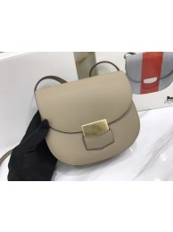 Imitation Celine Compact Trotteur Cattle leather Mini Shoulder Bag 1268 Khaki JH06177qN69