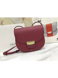Imitation Celine Compact Trotteur Cattle leather Mini Shoulder Bag 1268 red JH06178HE81