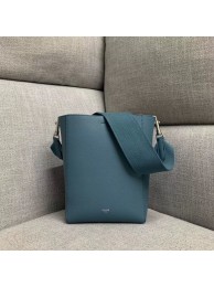 Imitation CELINE SANGLE SMALL BUCKET BAG IN SOFT GRAINED CALFSKIN 189303 BLUE JH05956aM93