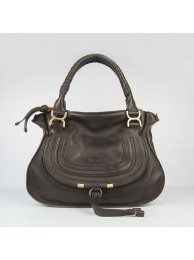 Imitation Chloe Dry-Milled Leather Bag 1836 Dark Coffee JH09005EB28