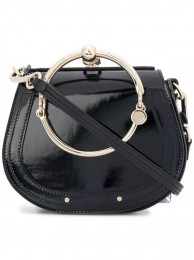 Imitation CHLOE Small Nile patent leather bracelet bag 3E1302 black JH08877Ru69