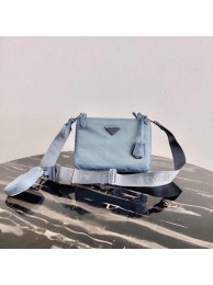 Imitation Fashion Prada Nylon Re-Edition 2000 Shoulder Bag 1BH046 light blue JH04951Ft19