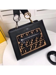Imitation Fendi KAN I F leather bag 8DH844 black JH08670bM57