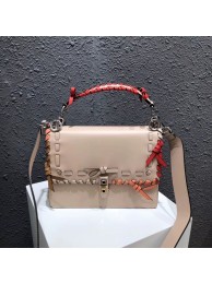 Imitation FENDI Kan I Leather Shoulder Bag 13136 Light apricot JH08730vX95