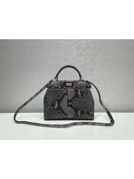 Imitation Fendi MINI PEEKABOO Handbag asphalt-grey pytho 8BN244K JH08652sS26