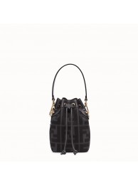 Imitation FENDI MON TRESOR Mini bag in black canvas 8BS010 JH08537qN69