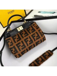 Imitation Fendi PEEKABOO REGULAR Horse hair F3302 Black JH08544hu72