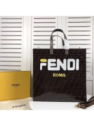 Imitation Fendi SHOPPER F1843 brown&white JH08663Gp56